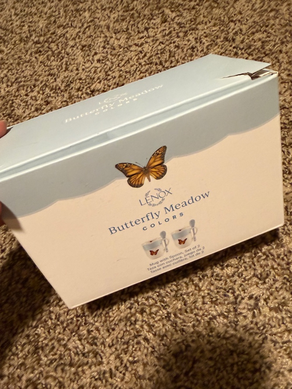 Lenox Butterfly Meadow Colors Mug Set with spoon